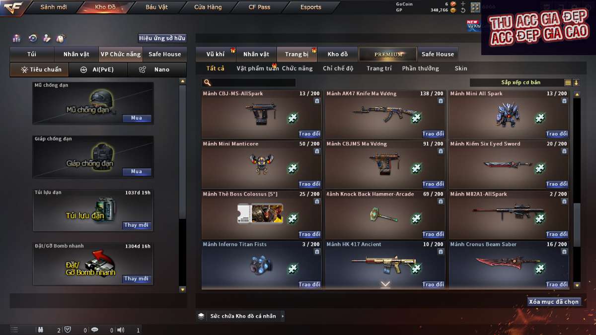 shop acc cf uy tin gia re